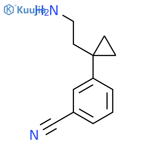 3-1-(2-aminoethyl)cyclopropylbenzonitrile structure