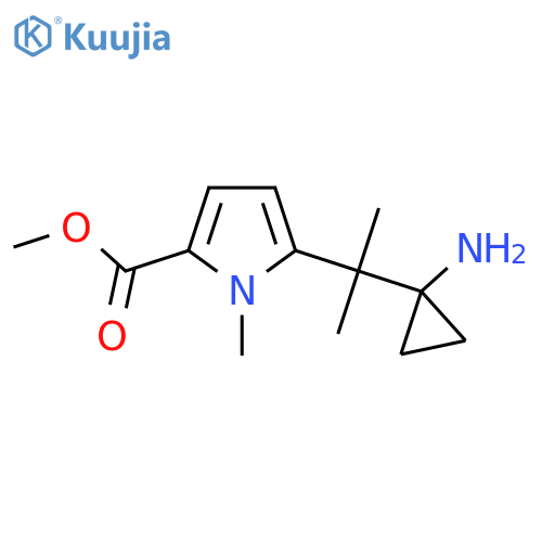 methyl 5-2-(1-aminocyclopropyl)propan-2-yl-1-methyl-1H-pyrrole-2-carboxylate structure