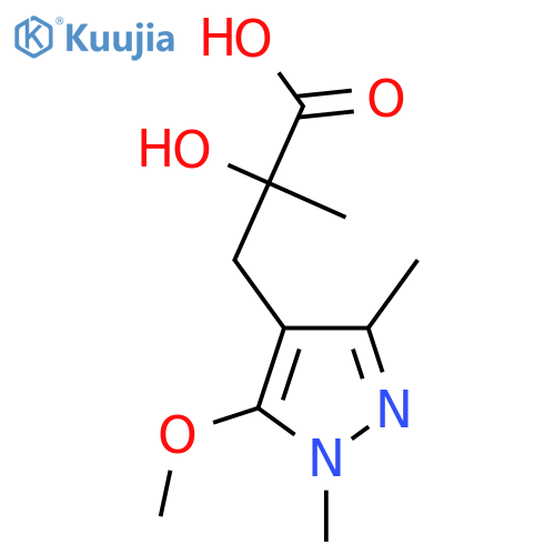 2-hydroxy-3-(5-methoxy-1,3-dimethyl-1H-pyrazol-4-yl)-2-methylpropanoic acid structure