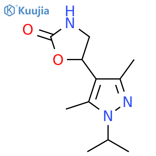 5-3,5-dimethyl-1-(propan-2-yl)-1H-pyrazol-4-yl-1,3-oxazolidin-2-one structure