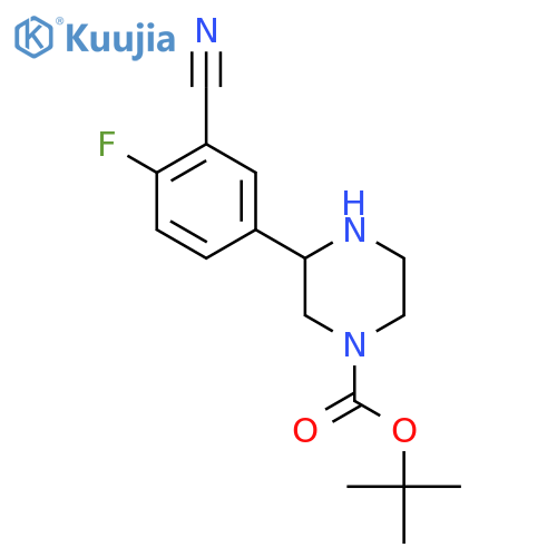 tert-butyl 3-(3-cyano-4-fluorophenyl)piperazine-1-carboxylate structure