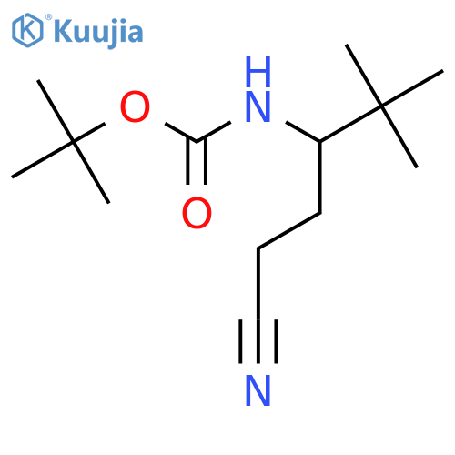 tert-butyl N-(1-cyano-4,4-dimethylpentan-3-yl)carbamate structure