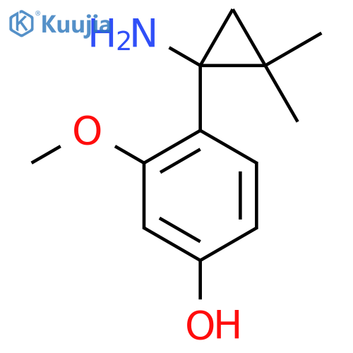 4-(1-amino-2,2-dimethylcyclopropyl)-3-methoxyphenol structure
