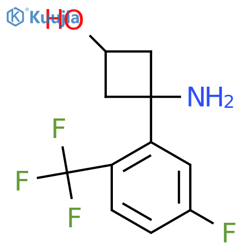 3-amino-3-5-fluoro-2-(trifluoromethyl)phenylcyclobutan-1-ol structure
