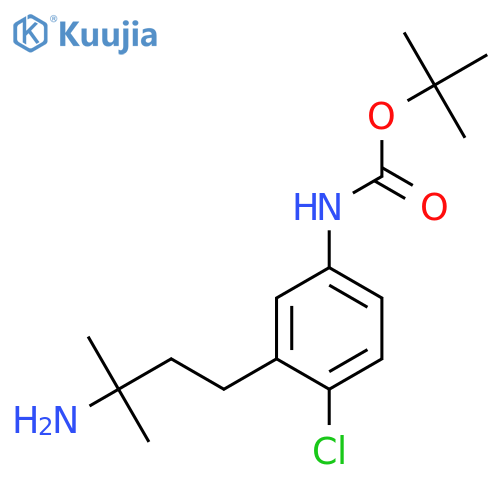 tert-butyl N-3-(3-amino-3-methylbutyl)-4-chlorophenylcarbamate structure