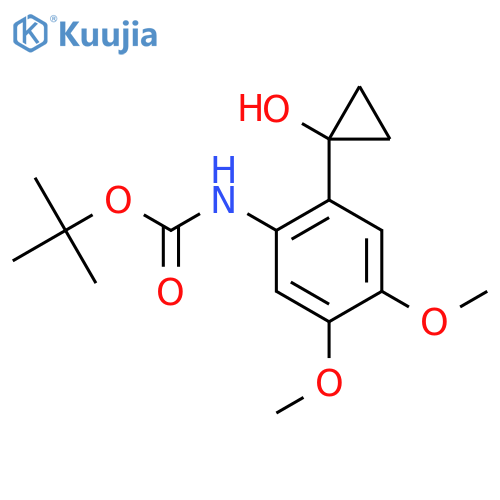 tert-butyl N-2-(1-hydroxycyclopropyl)-4,5-dimethoxyphenylcarbamate structure
