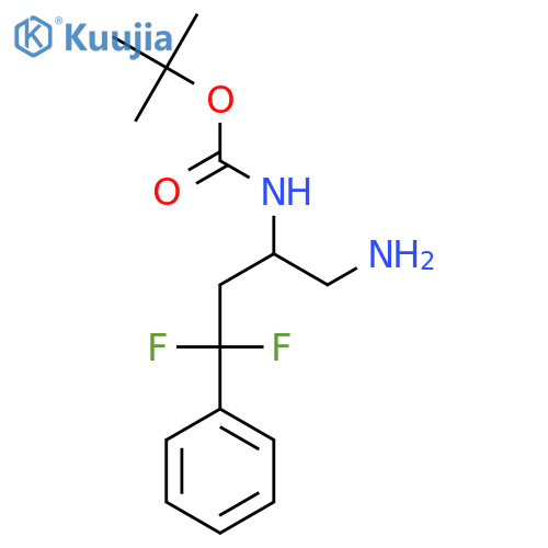 tert-butyl N-(1-amino-4,4-difluoro-4-phenylbutan-2-yl)carbamate structure