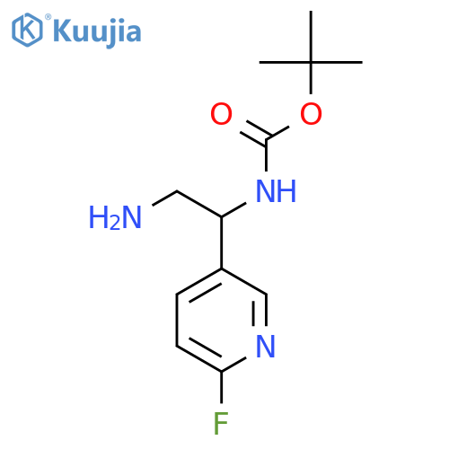 tert-butyl N-2-amino-1-(6-fluoropyridin-3-yl)ethylcarbamate structure