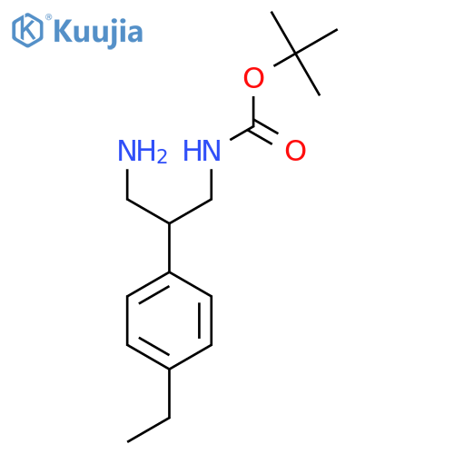 tert-butyl N-3-amino-2-(4-ethylphenyl)propylcarbamate structure