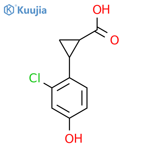 2-(2-chloro-4-hydroxyphenyl)cyclopropane-1-carboxylic acid structure