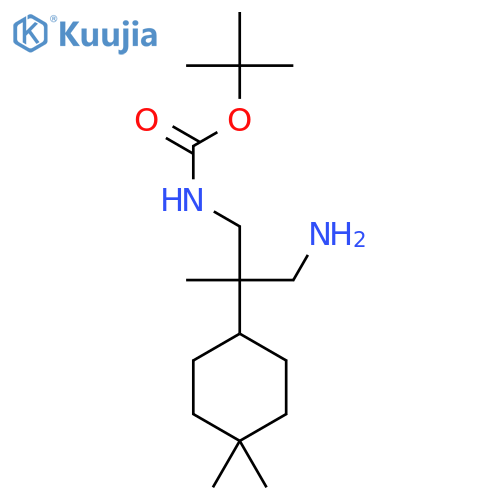 tert-butyl N-3-amino-2-(4,4-dimethylcyclohexyl)-2-methylpropylcarbamate structure