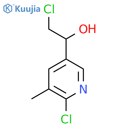 2-chloro-1-(6-chloro-5-methylpyridin-3-yl)ethan-1-ol structure