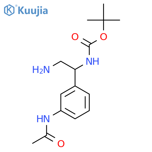 tert-butyl N-2-amino-1-(3-acetamidophenyl)ethylcarbamate structure