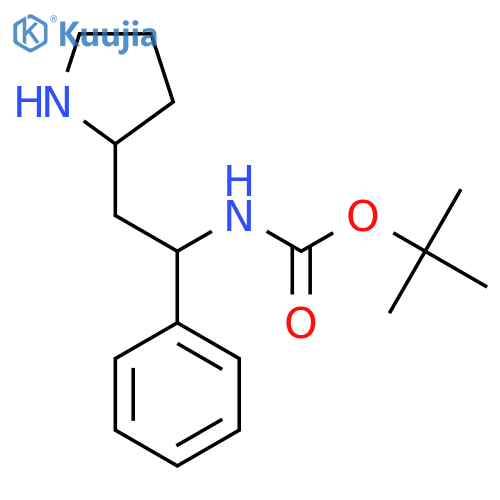 tert-butyl N-1-phenyl-2-(pyrrolidin-2-yl)ethylcarbamate structure