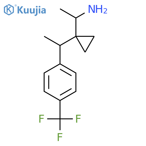 1-(1-{1-4-(trifluoromethyl)phenylethyl}cyclopropyl)ethan-1-amine structure