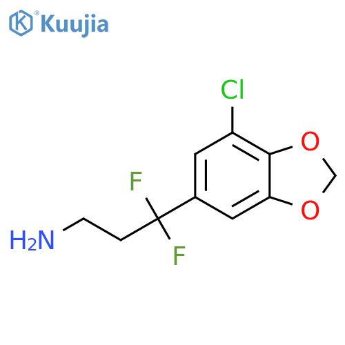 3-(7-chloro-1,3-dioxaindan-5-yl)-3,3-difluoropropan-1-amine structure