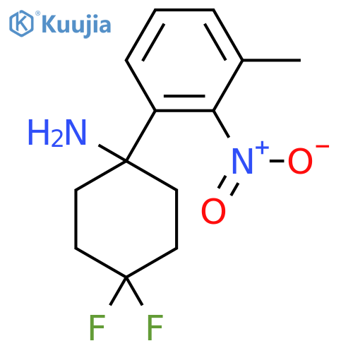 4,4-difluoro-1-(3-methyl-2-nitrophenyl)cyclohexan-1-amine structure