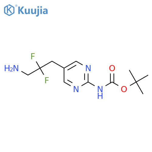 tert-butyl N-5-(3-amino-2,2-difluoropropyl)pyrimidin-2-ylcarbamate structure