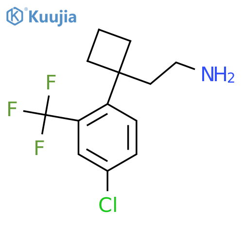 2-{1-4-chloro-2-(trifluoromethyl)phenylcyclobutyl}ethan-1-amine structure