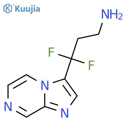3,3-difluoro-3-{imidazo1,2-apyrazin-3-yl}propan-1-amine structure