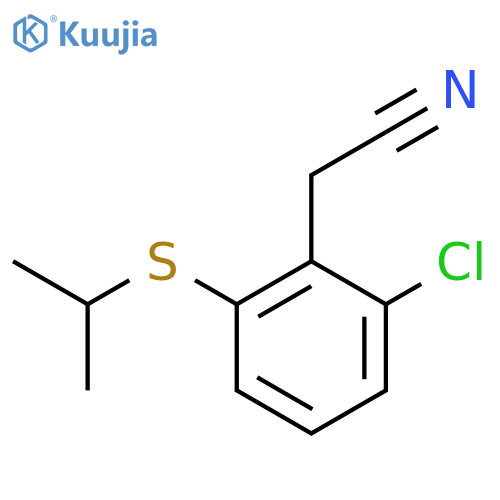 2-2-chloro-6-(propan-2-ylsulfanyl)phenylacetonitrile structure