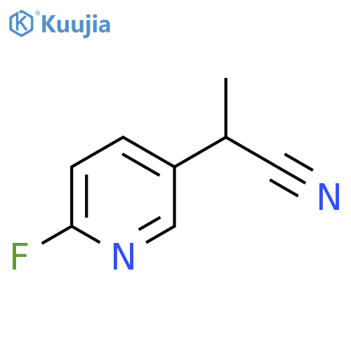2-(6-fluoropyridin-3-yl)propanenitrile structure