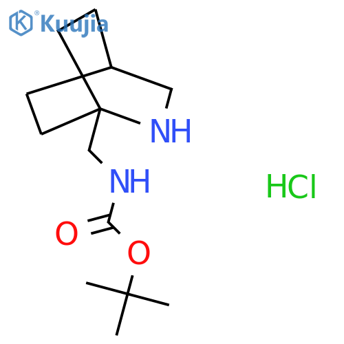 tert-butyl N-({2-azabicyclo2.2.2octan-1-yl}methyl)carbamate hydrochloride structure