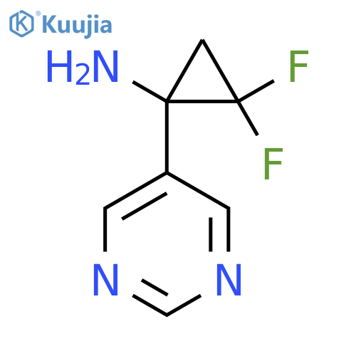 2,2-difluoro-1-(pyrimidin-5-yl)cyclopropan-1-amine structure