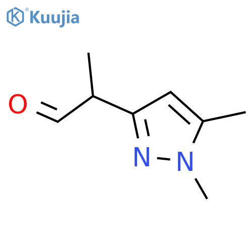 2-(1,5-dimethyl-1H-pyrazol-3-yl)propanal structure