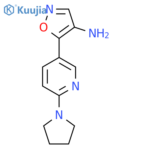 5-6-(pyrrolidin-1-yl)pyridin-3-yl-1,2-oxazol-4-amine structure