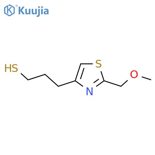 3-2-(methoxymethyl)-1,3-thiazol-4-ylpropane-1-thiol structure