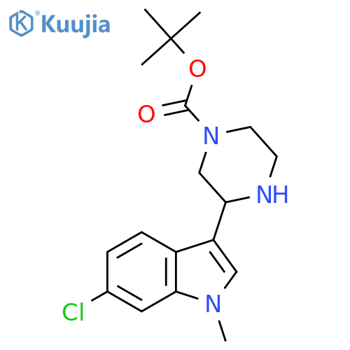 tert-butyl 3-(6-chloro-1-methyl-1H-indol-3-yl)piperazine-1-carboxylate structure