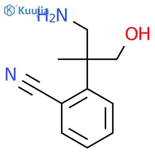 2-(1-Amino-3-hydroxy-2-methylpropan-2-yl)benzonitrile structure