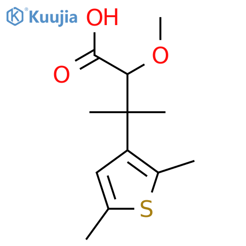 3-(2,5-dimethylthiophen-3-yl)-2-methoxy-3-methylbutanoic acid structure