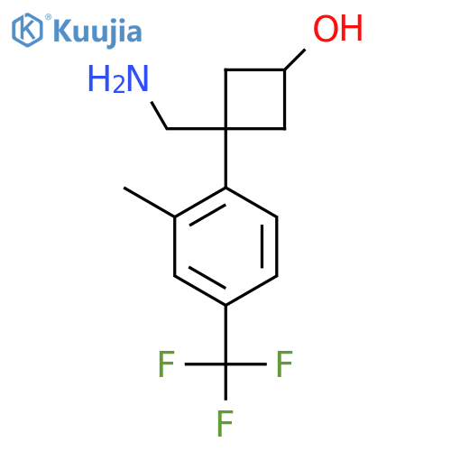 3-(Aminomethyl)-3-[2-methyl-4-(trifluoromethyl)phenyl]cyclobutan-1-ol structure
