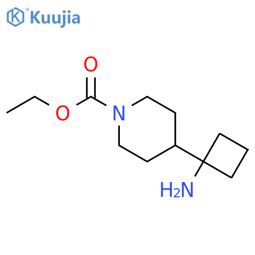 ethyl 4-(1-aminocyclobutyl)piperidine-1-carboxylate structure