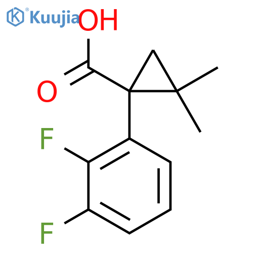 1-(2,3-difluorophenyl)-2,2-dimethylcyclopropane-1-carboxylic acid structure