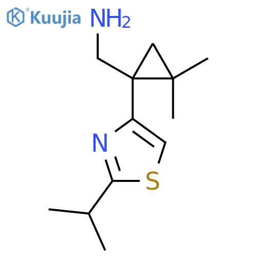 {2,2-dimethyl-1-2-(propan-2-yl)-1,3-thiazol-4-ylcyclopropyl}methanamine structure