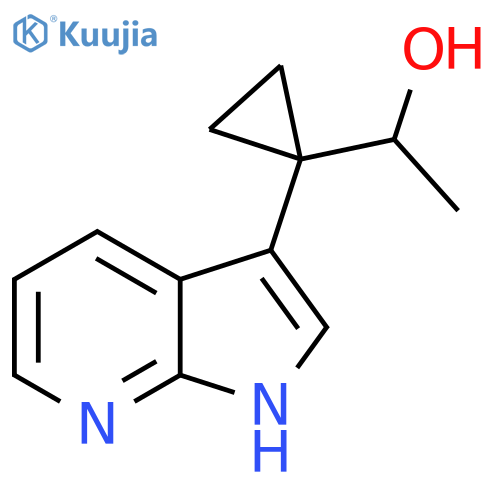 1-(1-{1H-pyrrolo2,3-bpyridin-3-yl}cyclopropyl)ethan-1-ol structure