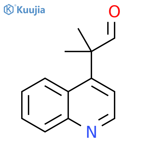 2-methyl-2-(quinolin-4-yl)propanal structure