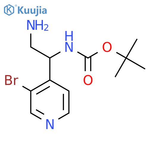tert-butyl N-2-amino-1-(3-bromopyridin-4-yl)ethylcarbamate structure