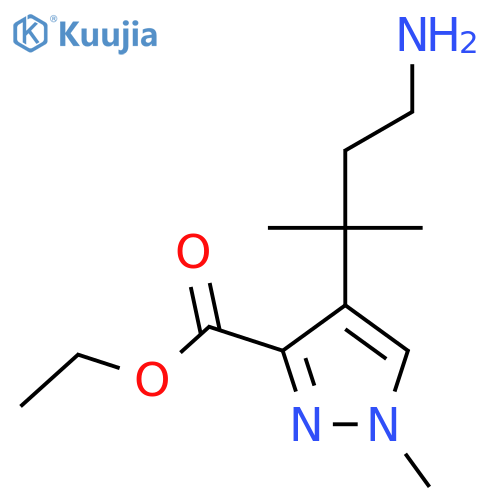 ethyl 4-(4-amino-2-methylbutan-2-yl)-1-methyl-1H-pyrazole-3-carboxylate structure