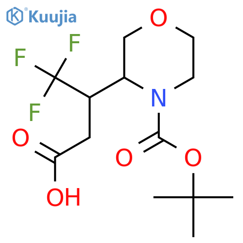 3-{4-(tert-butoxy)carbonylmorpholin-3-yl}-4,4,4-trifluorobutanoic acid structure