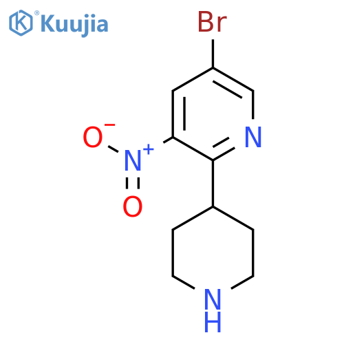 5-bromo-3-nitro-2-(piperidin-4-yl)pyridine structure