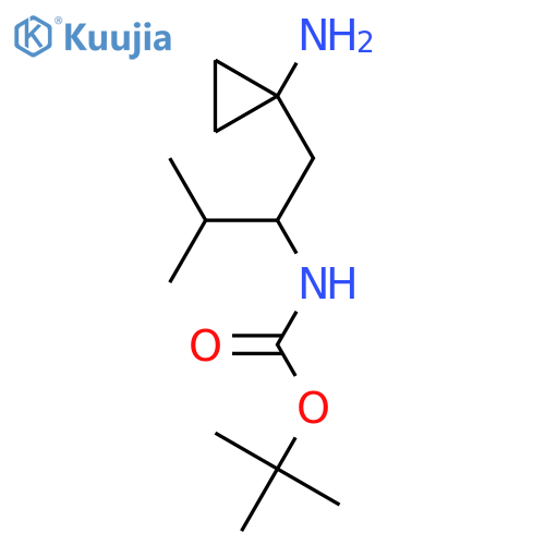 tert-butyl N-1-(1-aminocyclopropyl)-3-methylbutan-2-ylcarbamate structure