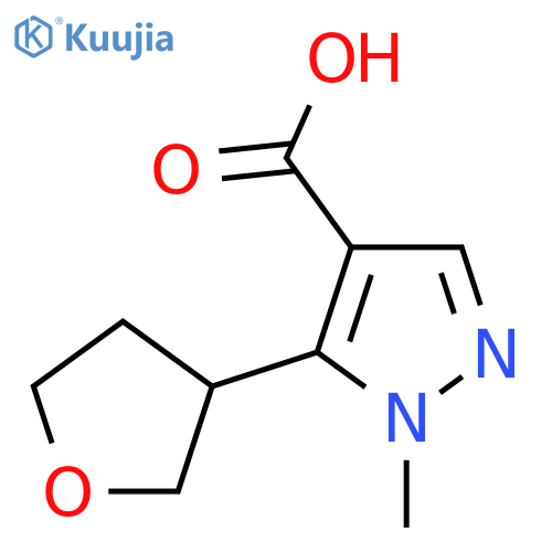 1-methyl-5-(oxolan-3-yl)-1H-pyrazole-4-carboxylic acid structure