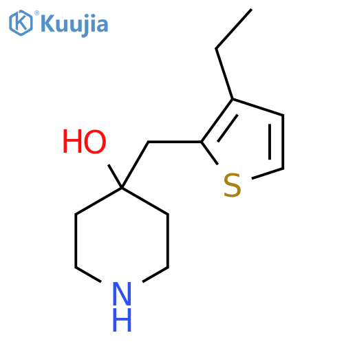4-(3-ethylthiophen-2-yl)methylpiperidin-4-ol structure