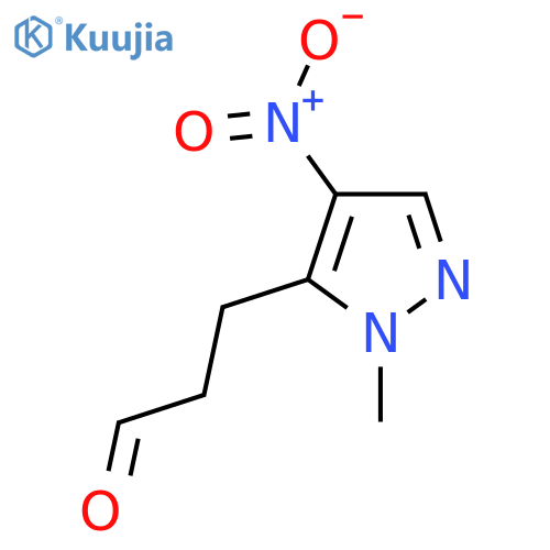 3-(1-methyl-4-nitro-1H-pyrazol-5-yl)propanal structure