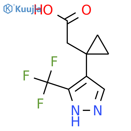 2-{1-3-(trifluoromethyl)-1H-pyrazol-4-ylcyclopropyl}acetic acid structure