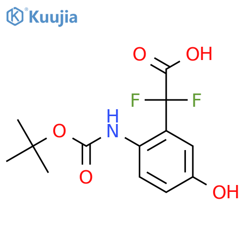 2-(2-{(tert-butoxy)carbonylamino}-5-hydroxyphenyl)-2,2-difluoroacetic acid structure